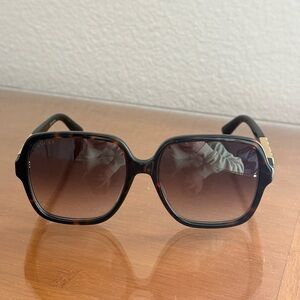 Gucci Black Oversized Sunglasses with Gradient Lenses